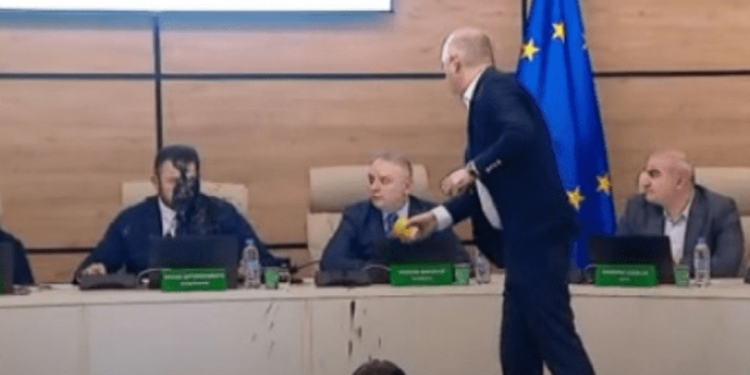 جارجیا میں اپوزیشن رکن نے الیکشن کمیشن کے سربراہ پر سیاہی پھینک دی